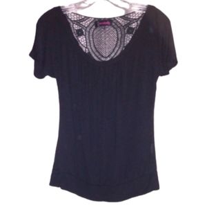 annabelle Black Short Sleeve Top S